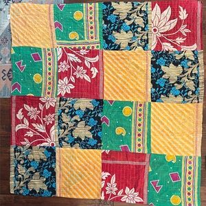 Kantha Colorful Patchwork Quilt Throw